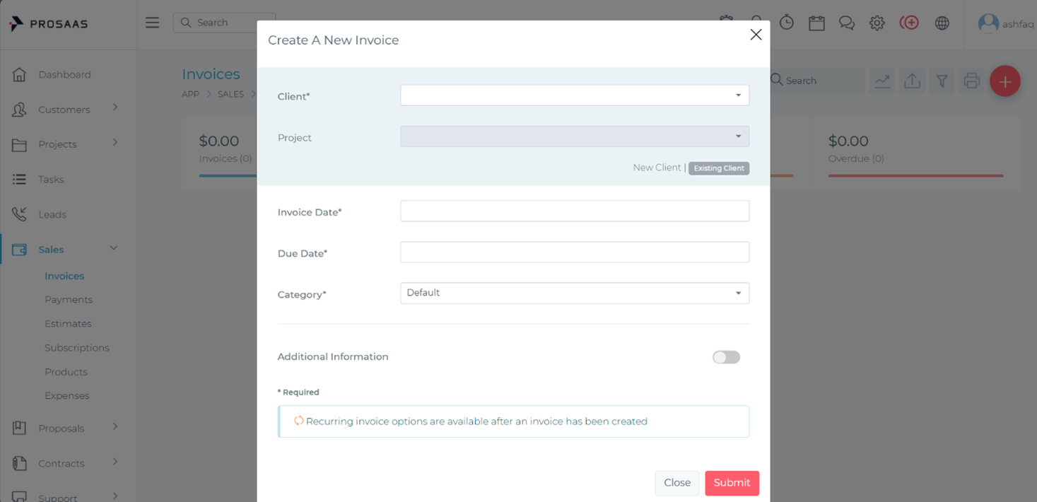 Creating Invoices Overview